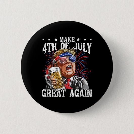 Grappig Drink bierteam maakt 4th of July Great Ag Ronde Button 5,7 Cm (Voorkant)