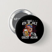Grappig Drink bierteam maakt 4th of July Great Ag Ronde Button 5,7 Cm (Voorkant /achterkant)