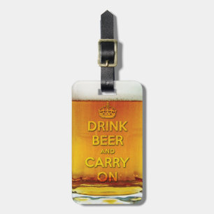 Grappig drink biertje en ga verder bagagelabel