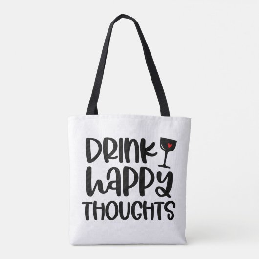Grappig Drink Canvas tas wijncitaat (Achterkant)