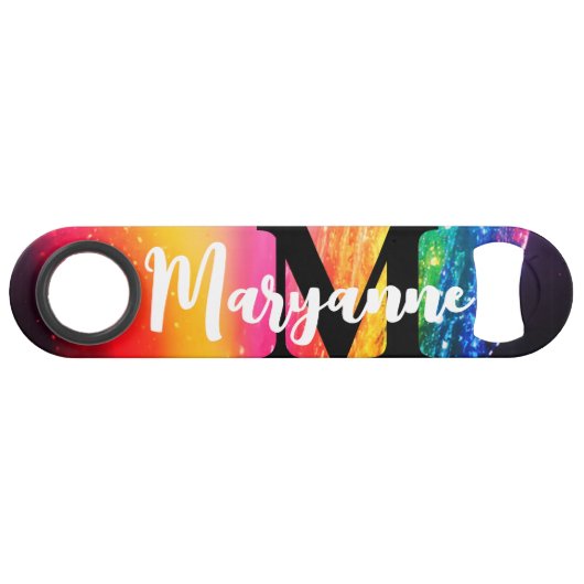 Grappig Drink citaat Rainbow Galaxy Stars Stardust Speed Flessenopener (Achterkant Horizontaal)