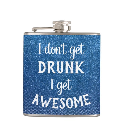 Grappig Drink citaten Stijlvolle grafische glitter Heupfles (Voorkant)