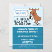 Grappig Drink dansende eland verjaardagsfeestje Magnetische Uitnodiging (Voorkant)