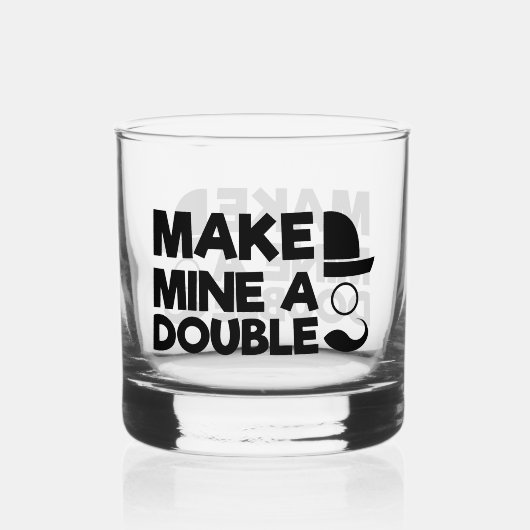 Grappig drink dubbel woord kunst whisky glas (Achterkant)