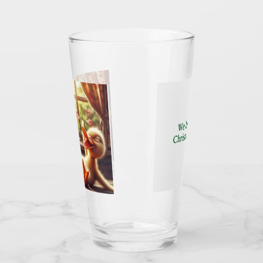 Grappig Drink Eend Kerstglas Glas (Links)
