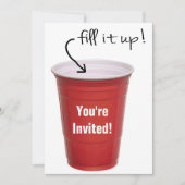 Grappig Drink Empty Cup Booze Party Kaart (Voorkant)