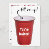 Grappig Drink Empty Cup Booze Party Kaart (Voorkant / Achterkant)