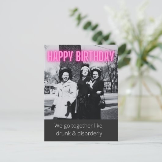 Grappig Drink en ordelijk verloop van de dag Briefkaart (Staand voorkant)