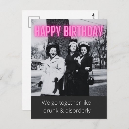 Grappig  Drink en ordelijk verloop van de dag Briefkaart (Voorkant / Achterkant)