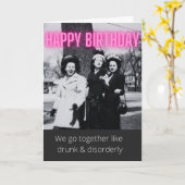 Grappig Drink en ordelijke Birthday Kaart (Gele Bloem)