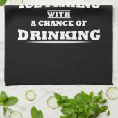 Grappig drink gezegde en ijsvissen theedoek (Gevouwen)