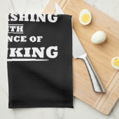 Grappig drink gezegde en ijsvissen theedoek (Quarter Fold)