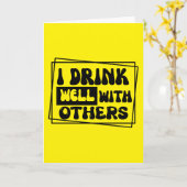 Grappig drink gezegde ontwerp kaart (Gele Bloem)