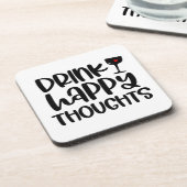 Grappig Drink Happy Thoughts Onderzetter Quote (Linkerzijde)