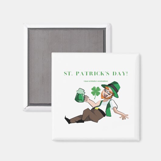 Grappig Drink Iers | Een zalige St Patrick Magneet (Voorkant / Achterkant)