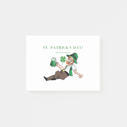 Grappig Drink Iers | Een zalige St Patrick Post-it® Notes (Voorkant)