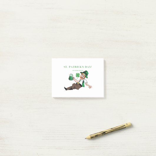 Grappig Drink Iers | Een zalige St Patrick Post-it® Notes (Op bureau)