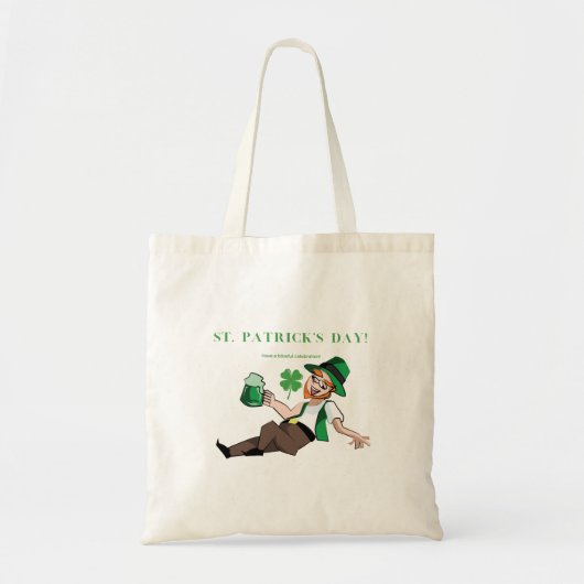 Grappig Drink Iers | Een zalige St Patrick Tote Bag (Voorkant)