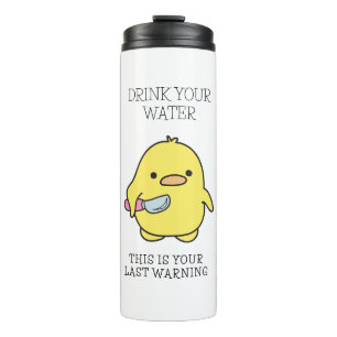 Grappig Drink je water herinnering van een Schatti Thermosbeker