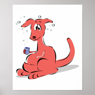grappig drink kangaroo poster