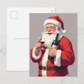 Grappig Drink kerstman Feestdagenkaart (Voorkant / Achterkant)