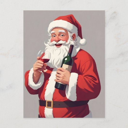 Grappig Drink kerstman Feestdagenkaart (Voorkant)