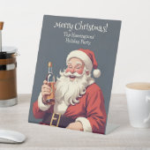 Grappig Drink kerstman Reclamebord Met Voetstuk (Insitu)