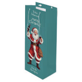 Grappig Drink kerstman Wijn Cadeautas (Voorkant Gekanteld)