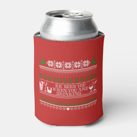 Grappig Drink lelijke kerst van Sweater Blikjeskoeler (Blikje Voorkant)