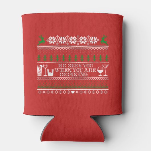 Grappig Drink lelijke kerst van Sweater Blikjeskoeler (Achterkant)