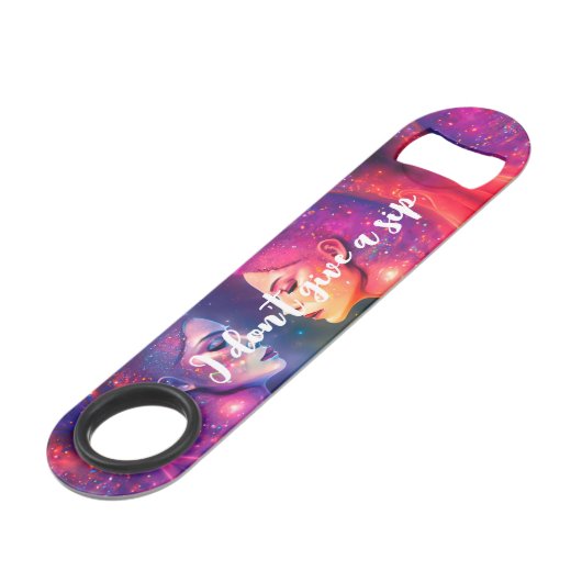 Grappig Drink Quote Rainbow Galaxy Vrouwelijke Kon Speed Flessenopener (Voorkant Gekanteld)