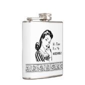 Grappig Drink Quote Retro Woman Alcohol Medicine Heupfles (Rechts)