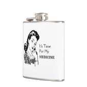 Grappig Drink Quote Retro Women Time for Medicinal Heupfles (Links)