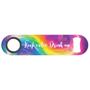 Grappig Drink Rainbow Stropdas-Dye Galaxy Blijf ka Speed Flessenopener