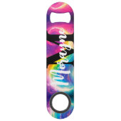 Grappig Drink Rainbow Stropdas-Dye Galaxy Blijf ka Speed Flessenopener (Achterkant)