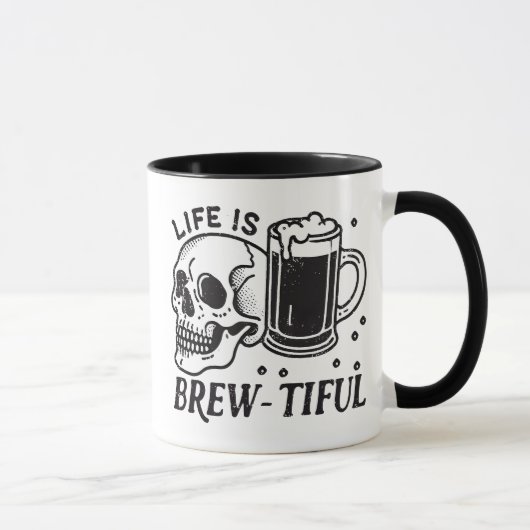 Grappig Drink schedelleven is prachtig Mok (Rechts)