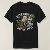 Grappig Drink Skeleton St. Patrick's Day T-shirt (Design voorkant)