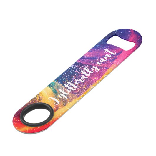 Grappig Drink spel Rainbow Stropdas-Dye Glitter Ga Speed Flessenopener (Voorkant Gekanteld)