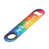 Grappig Drink spel Rainbow Stropdas-Dye Glitter Ga Speed Flessenopener (Voorkant Gekanteld)