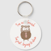 Grappig drink uil gag cadeau sleutelhanger (Voorkant)