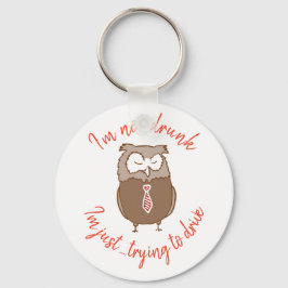Grappig drink uil gag cadeau sleutelhanger