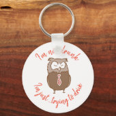 Grappig drink uil gag cadeau sleutelhanger (Voorkant)
