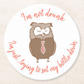 Grappig drink uil onderzetter (Voorkant)