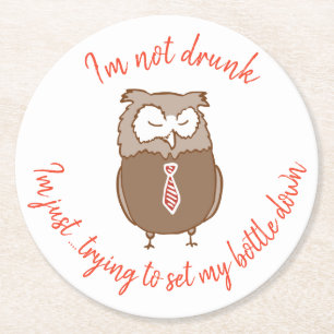 Grappig drink uil onderzetter