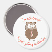Grappig drink uil schattig gag cadeau krijgen van magneet (Voorkant / Achterkant)