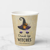 Grappig 'Drink-up-heks' Adult Halloween Party Papieren Bekers (Voorkant)