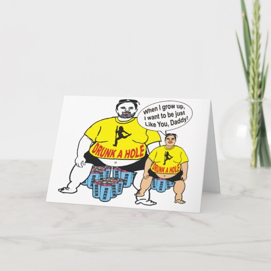 Grappig Drink vader als zoon Wenskaart Kaart (Voorkant)
