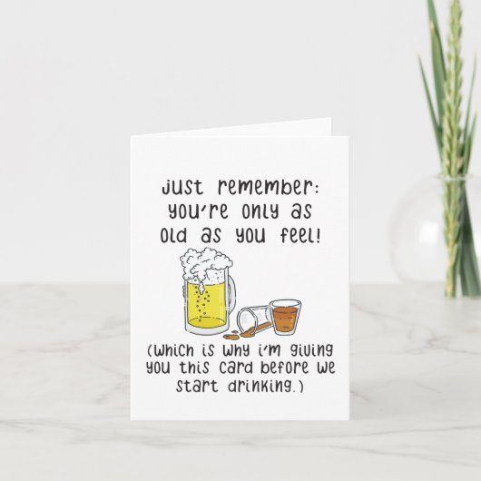 Grappig Drink verjaardag Kaart | Grappige bier Kaa (Voorkant)