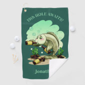 Grappig Drink vistekst en kleur golfhanddoek (Insitu)