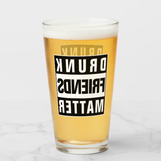 Grappig Drink vrienden citaat Glas (Voorkant gevuld)